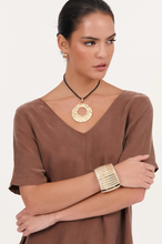 Load image into Gallery viewer, Textured Metal Adjustable Pendant Necklace