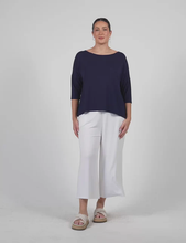 Load image into Gallery viewer, Camila 3/4 Sleeve Bamboo Top - Navy