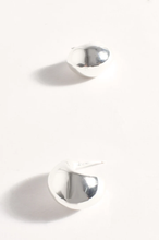 Load image into Gallery viewer, Polished Curved Dome Earrings Silver