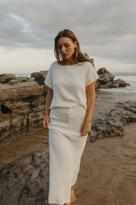 Waves Pleat Pullover Vanille