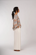 Load image into Gallery viewer, Montaigne Binoche French Stripe Linen Top Orange