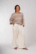 Load image into Gallery viewer, Montaigne Binoche French Stripe Linen Top Orange