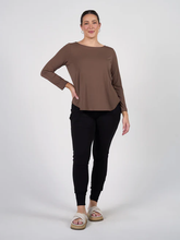 Load image into Gallery viewer, Adele Long Sleeve Bamboo Top - Chocolate