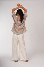 Load image into Gallery viewer, Montaigne Binoche French Stripe Linen Top Orange