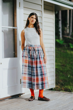 Load image into Gallery viewer, Amélie Multi Check Linen Skirt with Belt