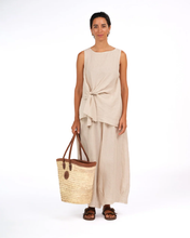 Load image into Gallery viewer, Eadie Linen Pants in Fine Houndstooth Natural