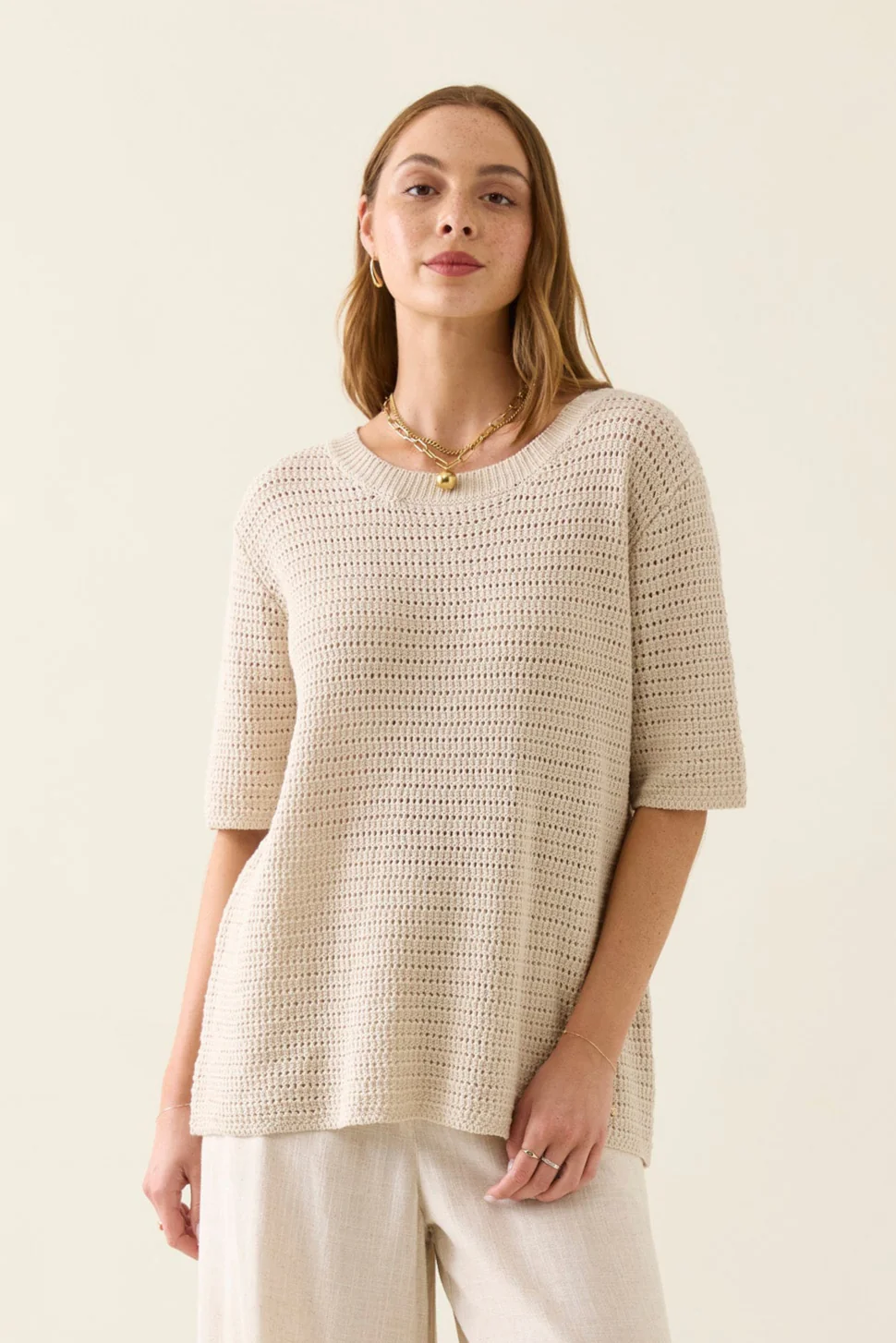 Sylvie Knit Tshirt - Canvas