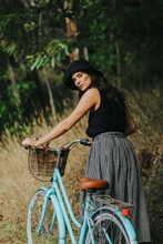 Load image into Gallery viewer, Amélie Linen Skirt Black &amp; White Gingham with Belt