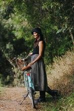Load image into Gallery viewer, Amélie Linen Skirt Black &amp; White Gingham with Belt