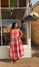 Load image into Gallery viewer, Sartene French linen dress in Orange check
