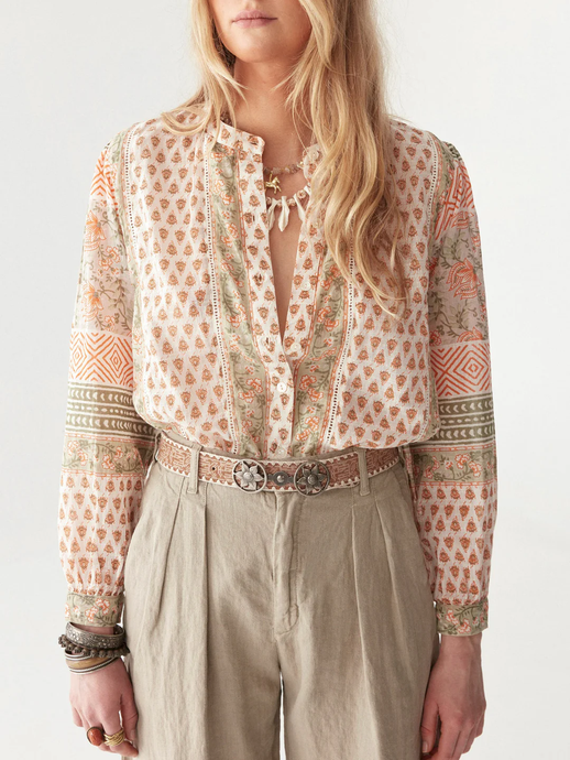 Vera Blouse Cream Light Forest