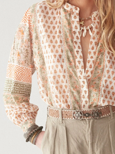 Load image into Gallery viewer, Vera Blouse Cream Light Forest