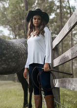 Load image into Gallery viewer, Braxton Bamboo Long Sleeve Top White