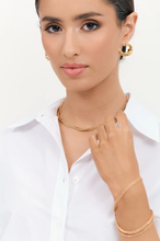 Load image into Gallery viewer, Mini Metal Textured Side Hoops gold