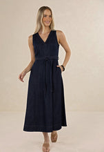 Load image into Gallery viewer, Ivy Denim Midi Dress Dark Blue