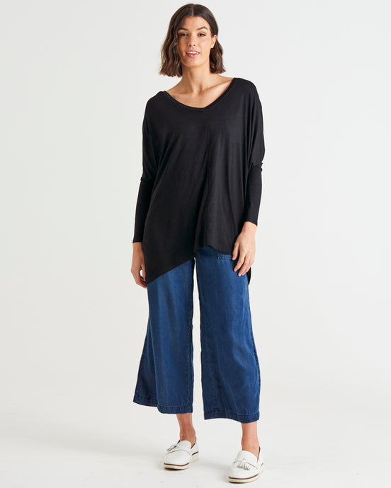 Kyoto V-Neck Tee Black