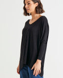 Load image into Gallery viewer, Kyoto V-Neck Tee Black