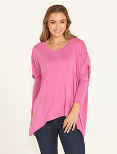 Kyoto V-Neck Tee Winter Pink