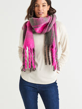 Load image into Gallery viewer, Lillian Fluffy Scarf Magenta Plaid