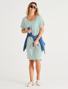 Liza Dress Meadow Green Stripe