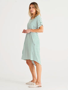 Liza Dress Meadow Green Stripe