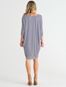 Lucia Dress Navy/White Stripe