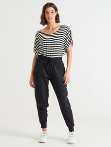 Maui Tee Black/White Stripe