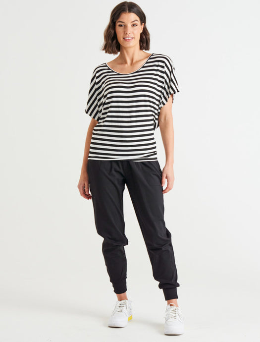 Maui Tee Black/White Stripe