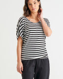 Maui Tee Black/White Stripe