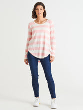 Load image into Gallery viewer, Megan Long Sleeve Tee Baby Pink Stripe