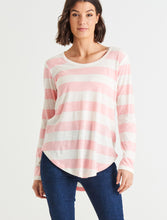 Load image into Gallery viewer, Megan Long Sleeve Tee Baby Pink Stripe