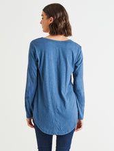 Load image into Gallery viewer, Megan Long Sleeve Tee Steel Blue