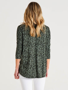 Milan 3/4 Sleeve Top Abstract Print