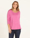 Milan 3/4 Sleeve Top Winter Pink