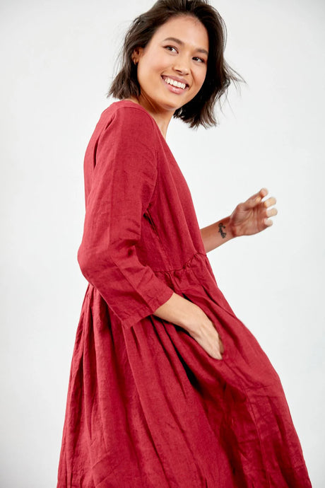 Journee Baggy Italian Linen Dress