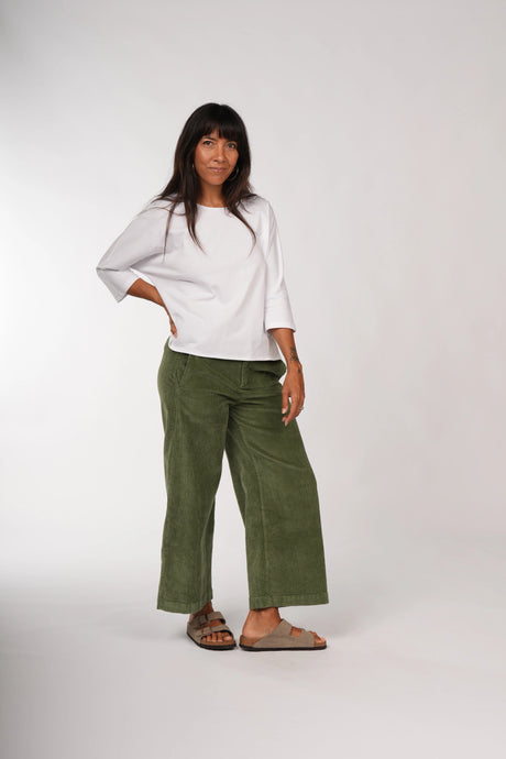 Montaigne Siena 100% Cotton 3/4 Sleeve Top White