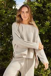 Retreat Cotton Twist Pullover - Silver Seas