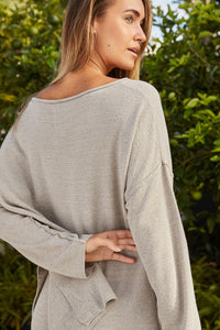Retreat Cotton Twist Pullover - Silver Seas