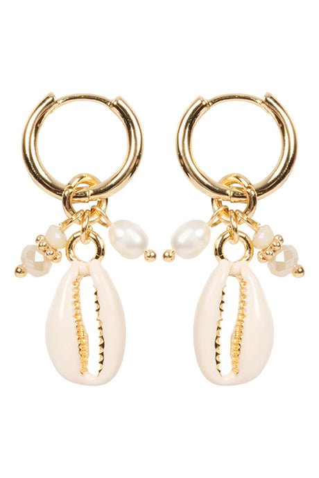 Montego Cowrie Earring - Bisque