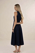 Load image into Gallery viewer, Ivy Denim Midi Dress Dark Blue