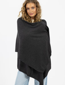 Wide Wrap Scarf Charcoal
