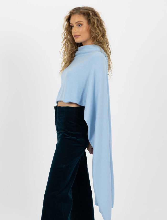 Wide Wrap Scarf Light Blue