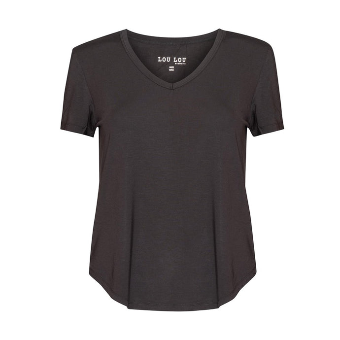 Veronica V Neck Tee - Steel