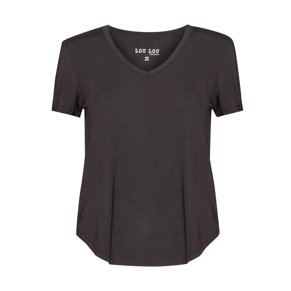 Veronica V Neck Tee - Steel