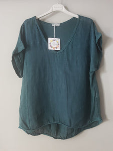 Plain Italian Linen Tee - Siena