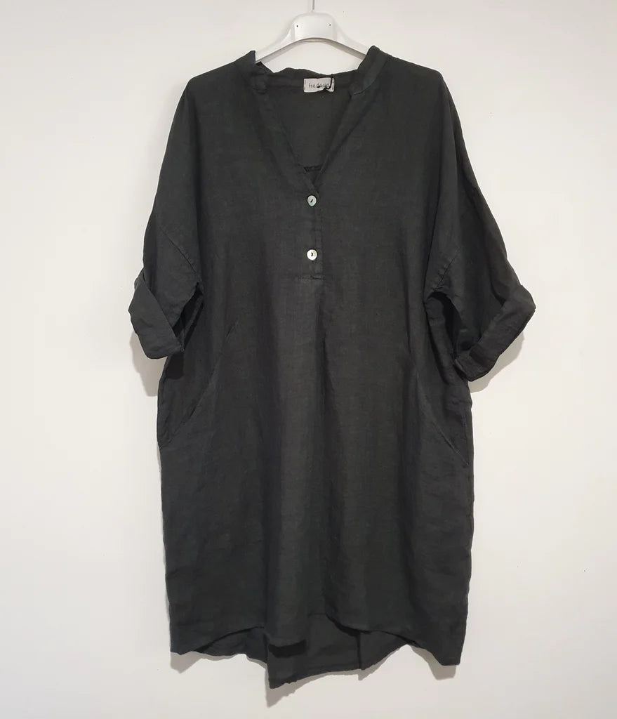 Oversized linen discount shirt dress