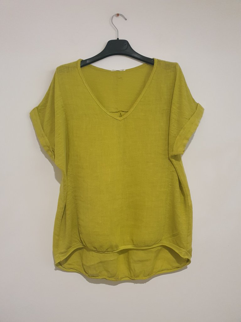 Plain Italian Linen Tee - Siena