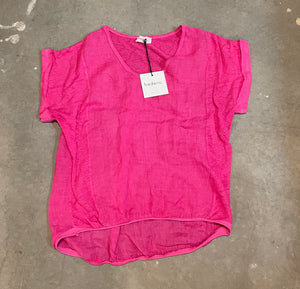 Plain Italian Linen Tee - Siena