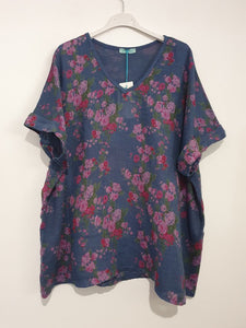 Italian Linen T-Shirt - Grande - Floral