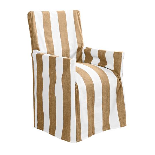 Outdoor Stripe Director Chair Cover Taupe